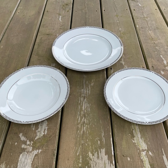 Royal Doulton Platinum 3 Piece Set - Dinner Plate, Salad Plate, Rim Soup Bowl - Picture 10 of 13